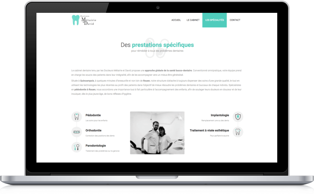 Dr Métairie & David Screenshot site web dentiste