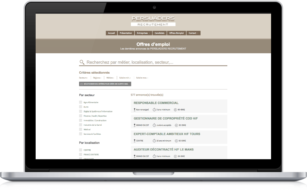 Persuaders RH Fonctionnalité recrutement Persudaders RH