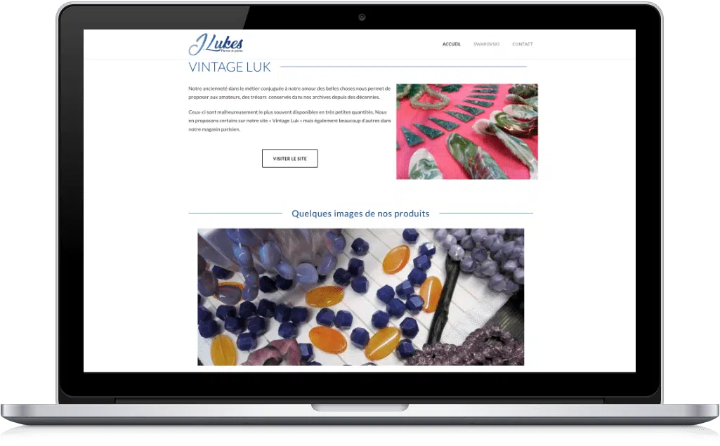 J.LUKES Ordinateur avec site web de bijoux
