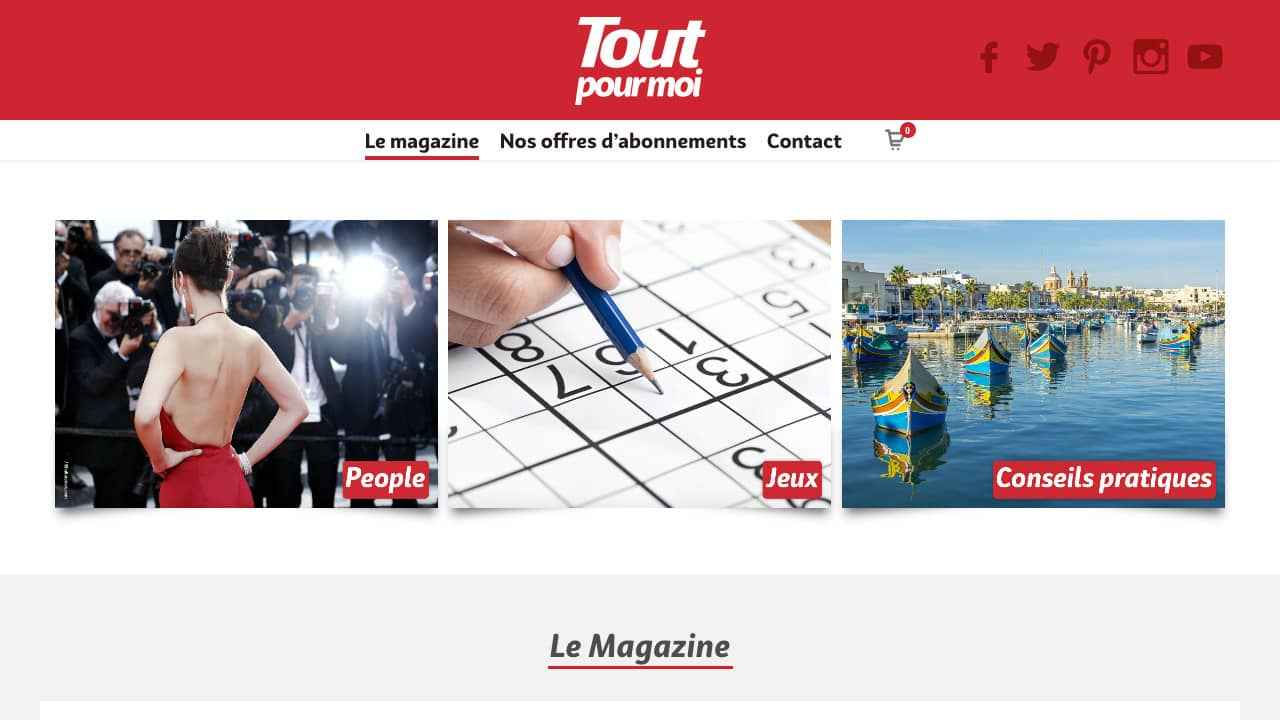 Tout pour moi Capture d'écran du site Tout pour moi