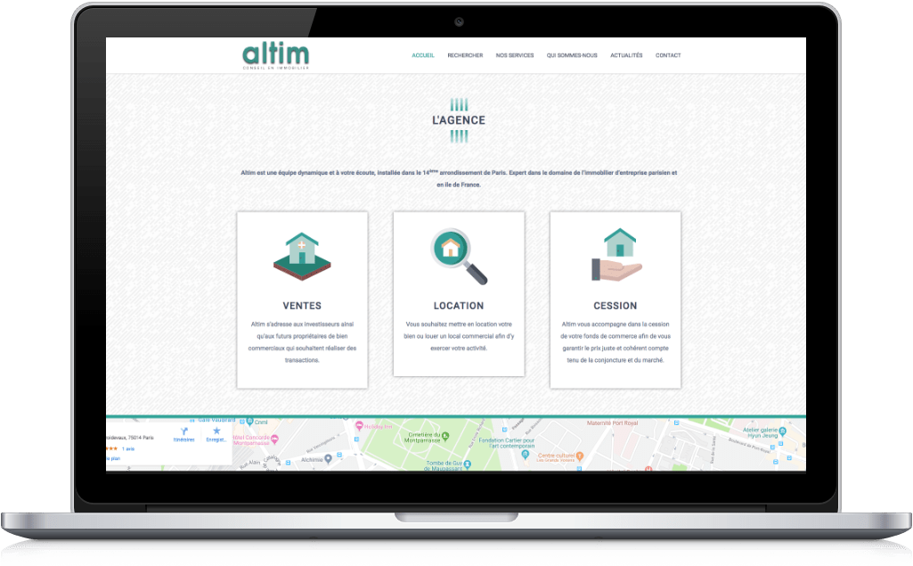 Altim Conseil Page l'agence du site web Altim Conseil