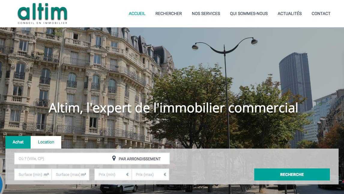 Altim Conseil homepage site internet Altim Conseil