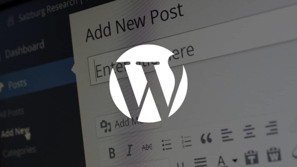 Aperçu de l'interface WordPress avec le logo