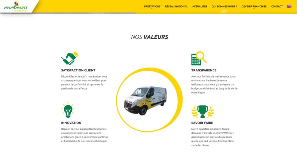 hydroparts les valeurs