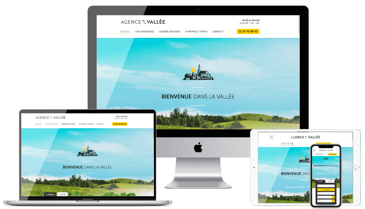 le site agence vallée sur différents écrans