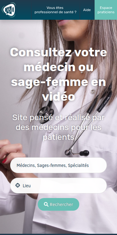 Ecran mobile du site doctinet.fr