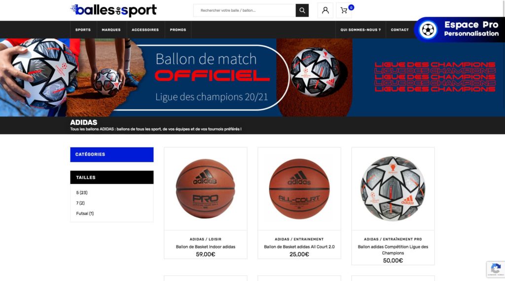 Page B2S présentant des ballons