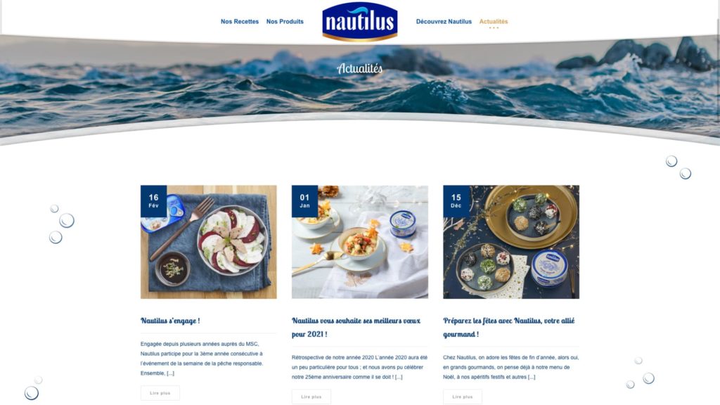 Page actualités Nautilus