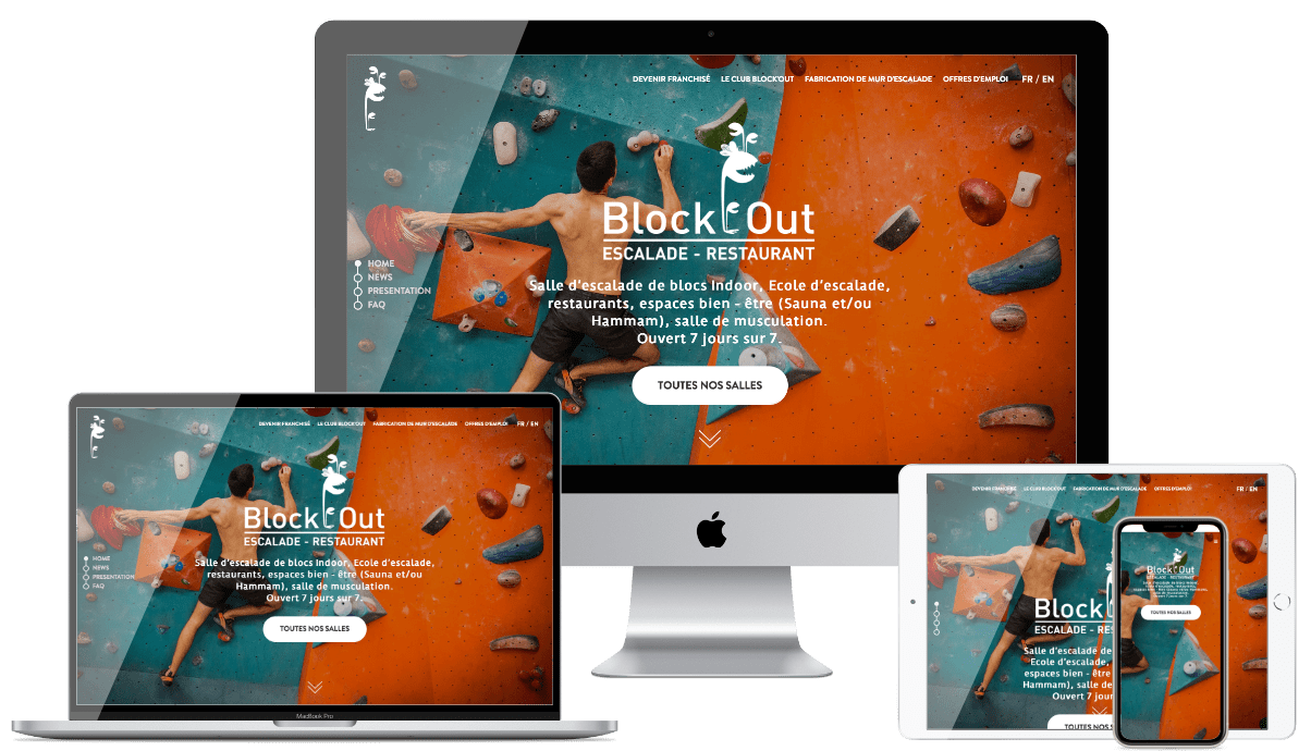 Le site Block'Out sur différents écrans