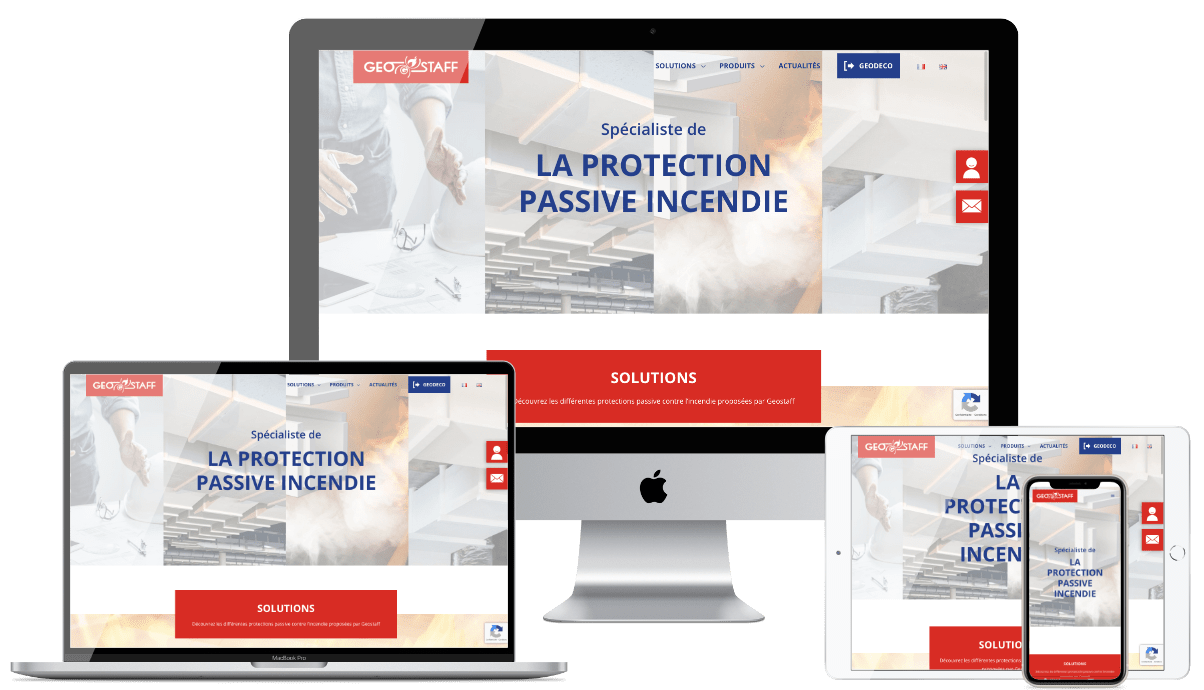 Aperçu du site Geostaff sur différents écrans