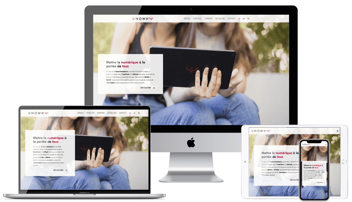 aperçu du site unowhy sur différents écrans