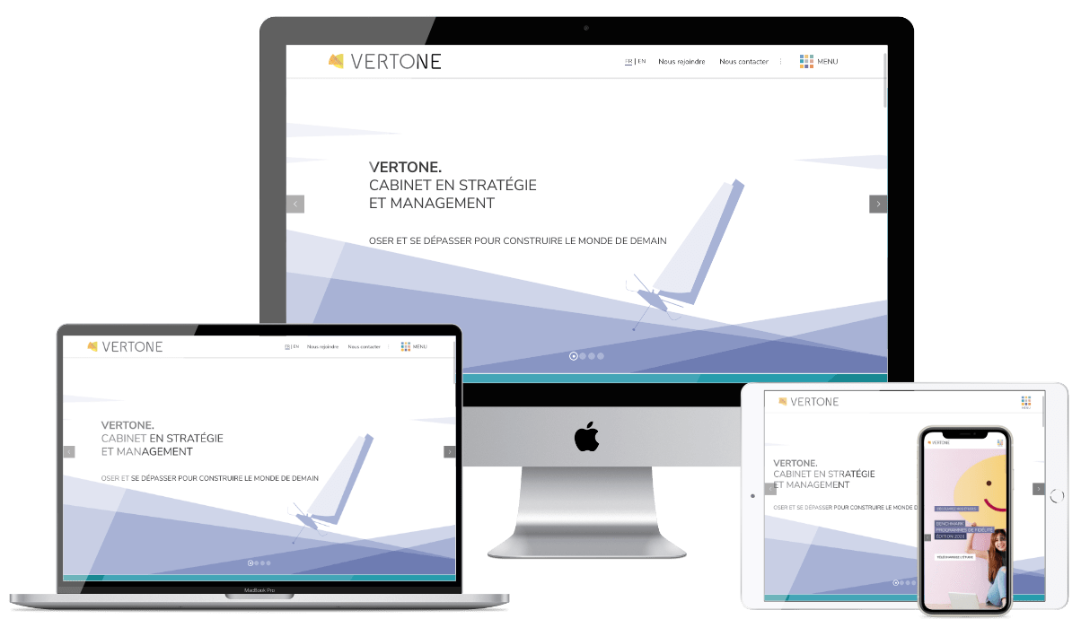 aperçu du site Vertone sur dfférents écrans
