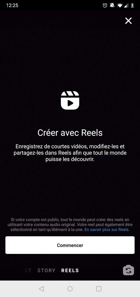 Comment accéder à la fonctionnalité "Reels"