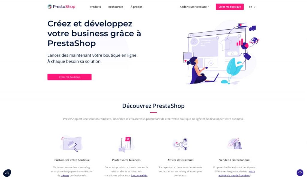 Page d'accueil du site Prestashop