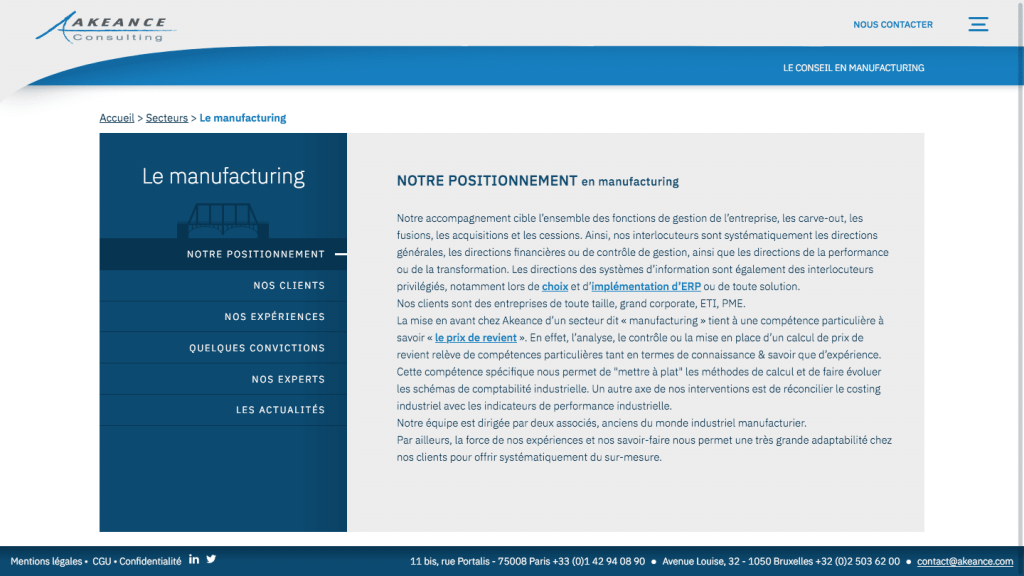 Page secteur - le manufacturing