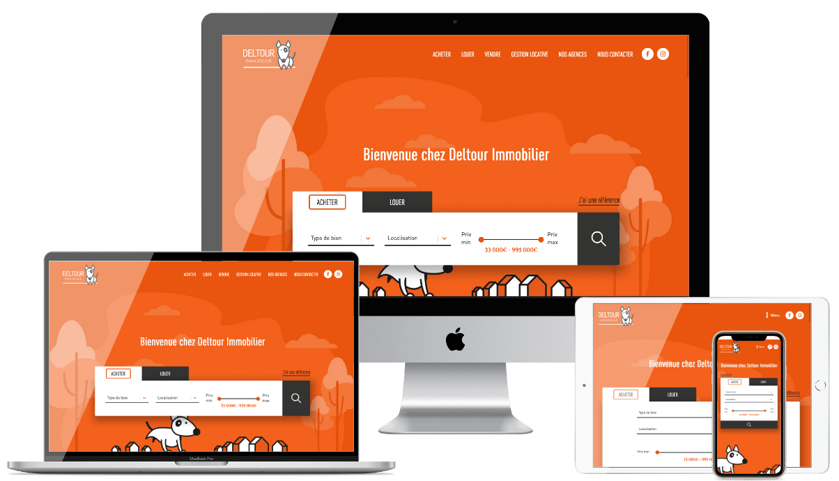 Responsive design du site internet Deltour Immobilier