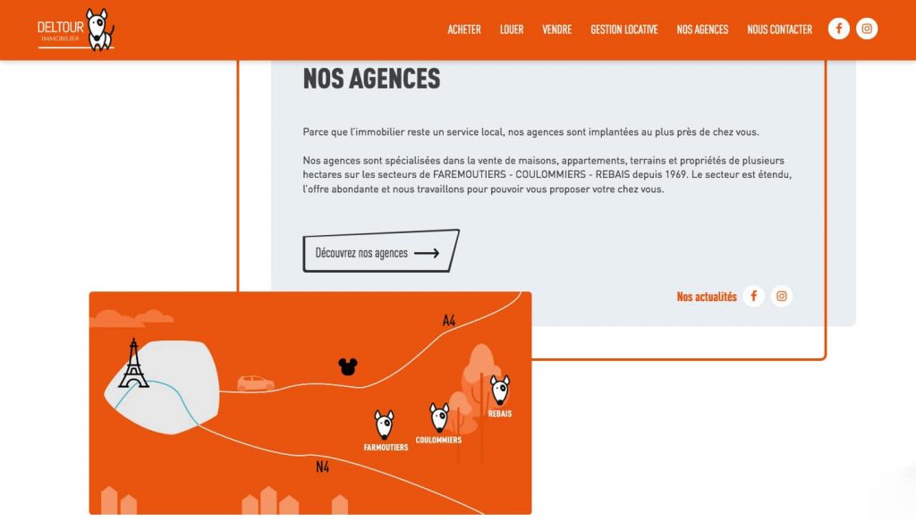 Page Nos agences du site immobilier Deltour