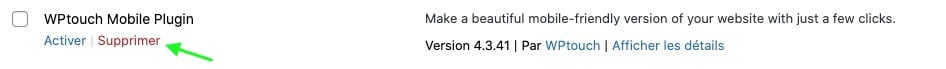 Supprimer un plugin WordPress