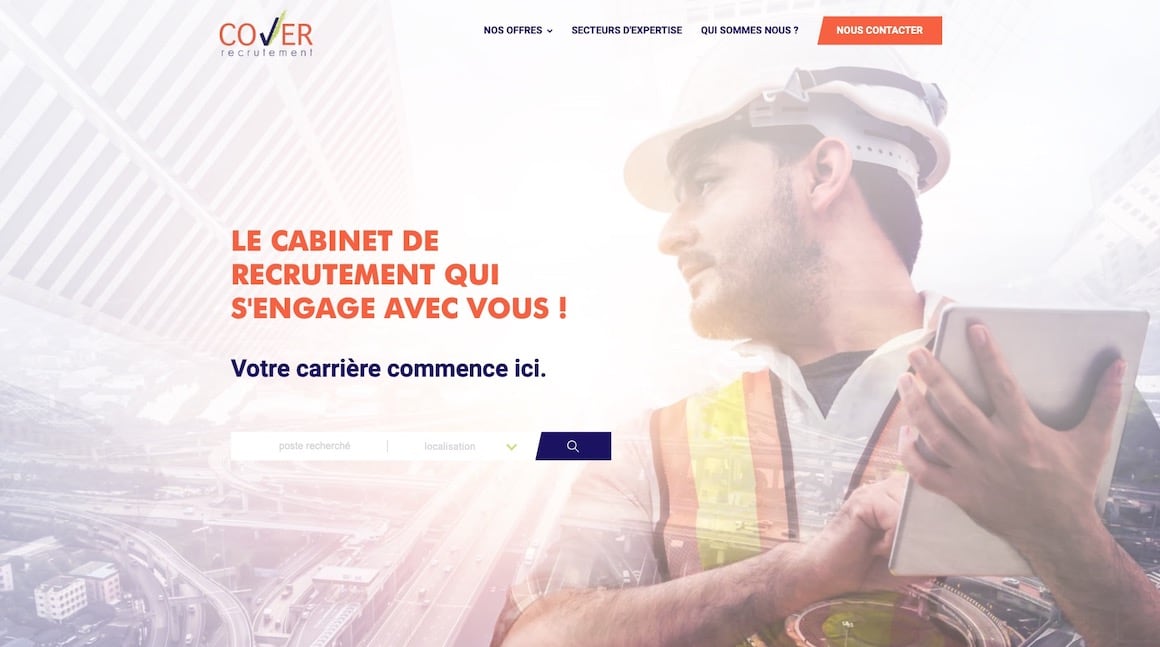 Screenshot du cabinet Cover Recrutement