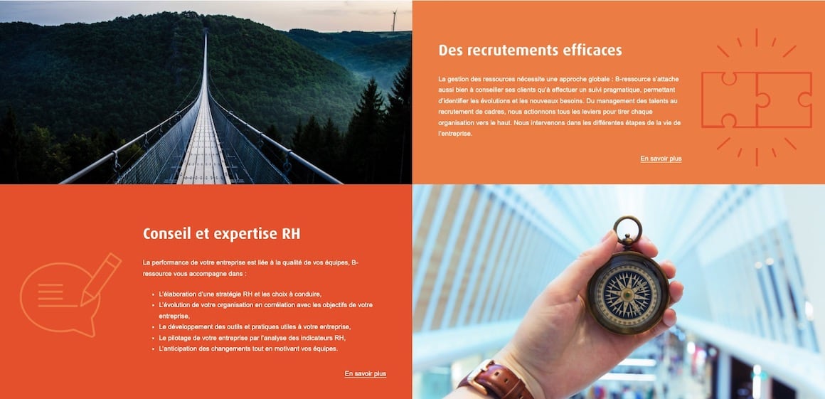 Section du site internet b ressource