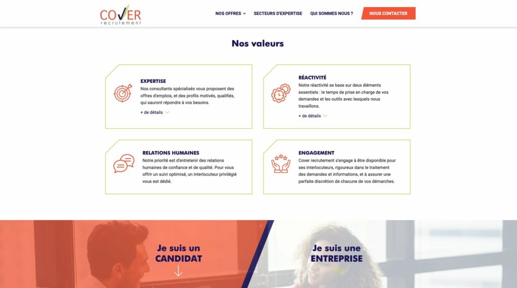 Extrait page Qui sommes-nous Cover recrutement