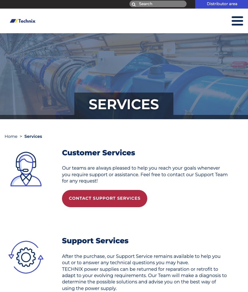 Page nos services