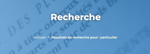 Extrait de la page de recherche du site sarf.fr