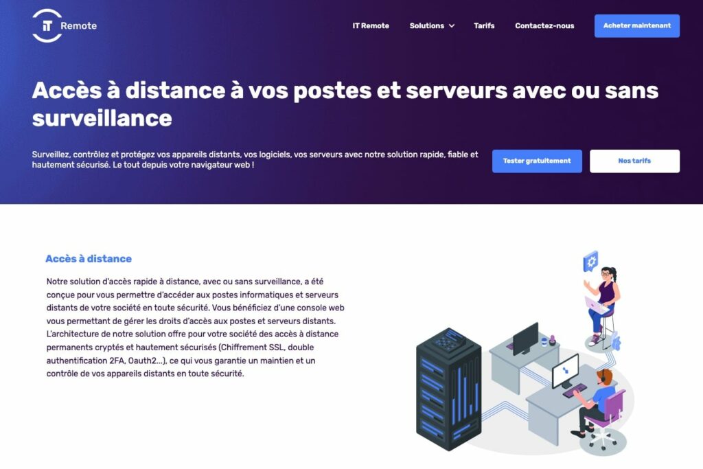 Page accès à distance