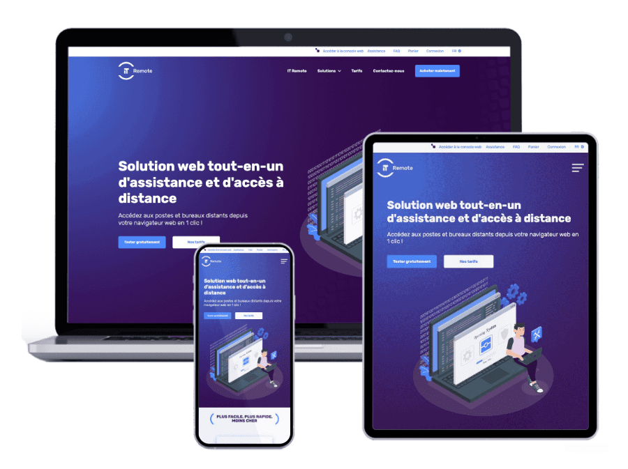 Illustration du responsive designe du site itremote.com