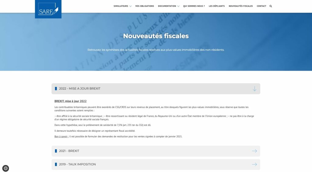 Page Actualités