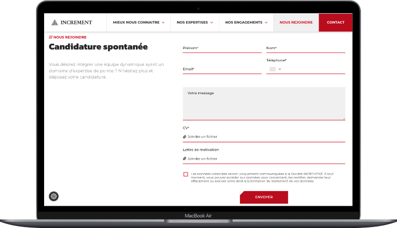 Formulaire candidature Increment