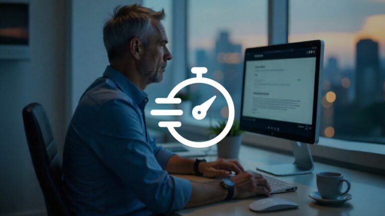 Personne devant un ordinateur qui améliore la vitesse de son site WordPress