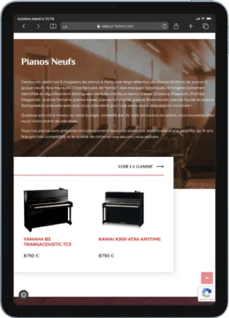 Capture Section Piano Tablette