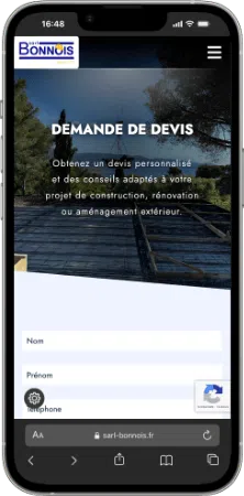 Page contact sur mobile