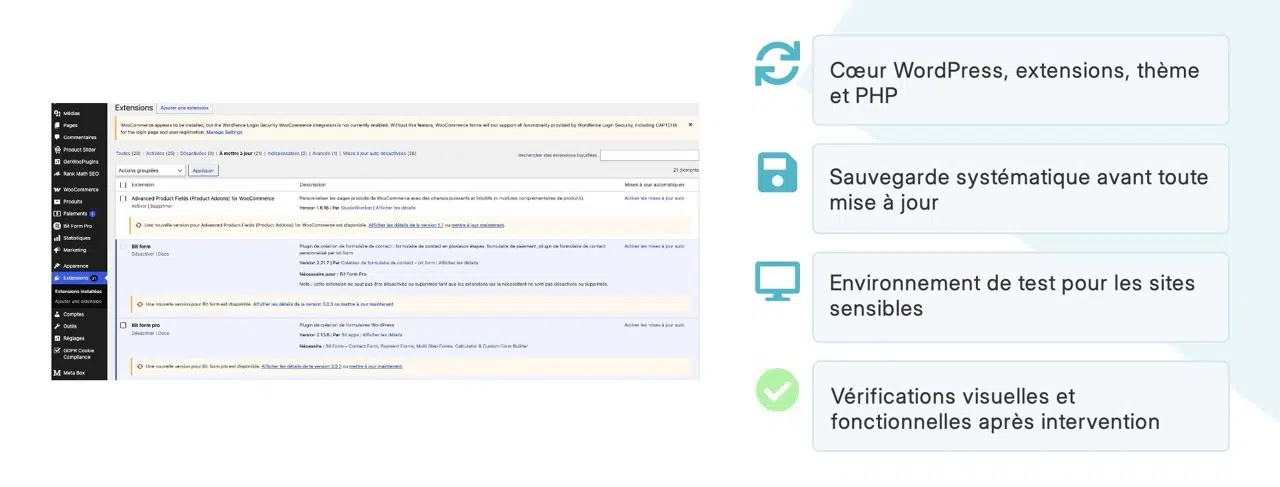Liste des interventions à prévoir lors des mises à jour d'un site WordPress