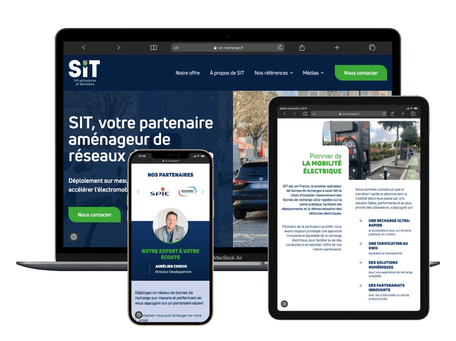 Mockup responsive du site web SIT